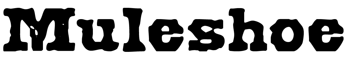 Muleshoe is a face that goes well with its name - rough and tumble, worn and spiky. This would be a good font to use for outdoor signs.